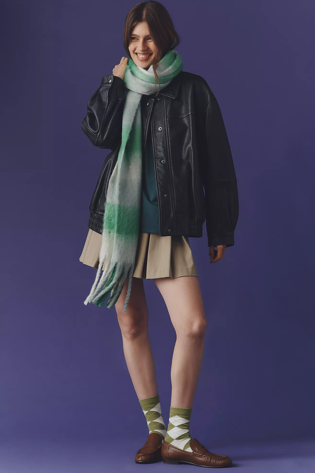 Maeve Plaid Fringe Scarf | Anthropologie (US)