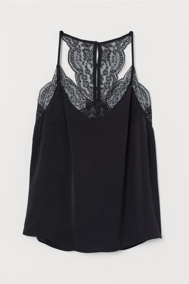 Satin Top with Lace | H&M (US + CA)