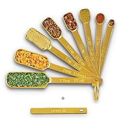 Amazon.com: 2lbDepot Gold Measuring Spoons for Baking/Cooking, Set of 9 Includes Bonus Leveler, P... | Amazon (US)