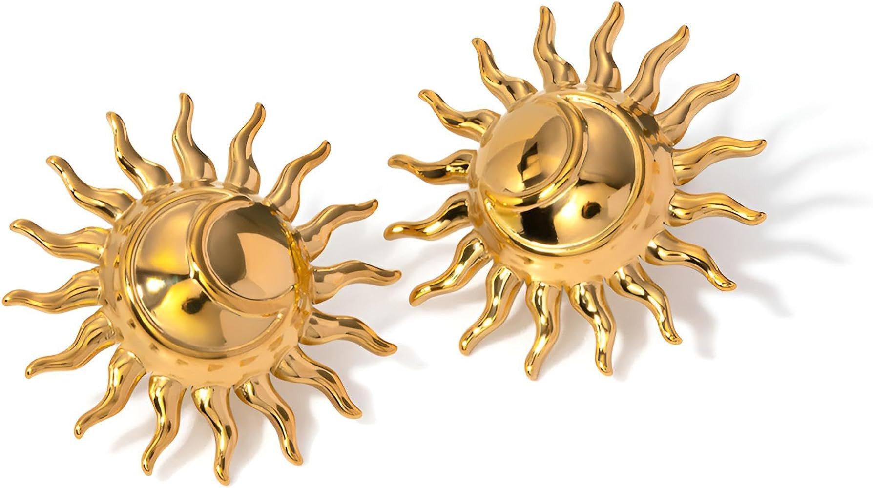 Gold Sun Stud Earrings Vintage Boho Statement Earrings for Women | Amazon (US)