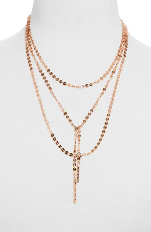 BaubleBar Amber Layered Chain Y-Necklace | Nordstrom