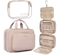 BAGSMART Toiletry Bag Hanging Travel Makeup Organizer with TSA Approved Transparent Cosmetic Bag ... | Amazon (US)