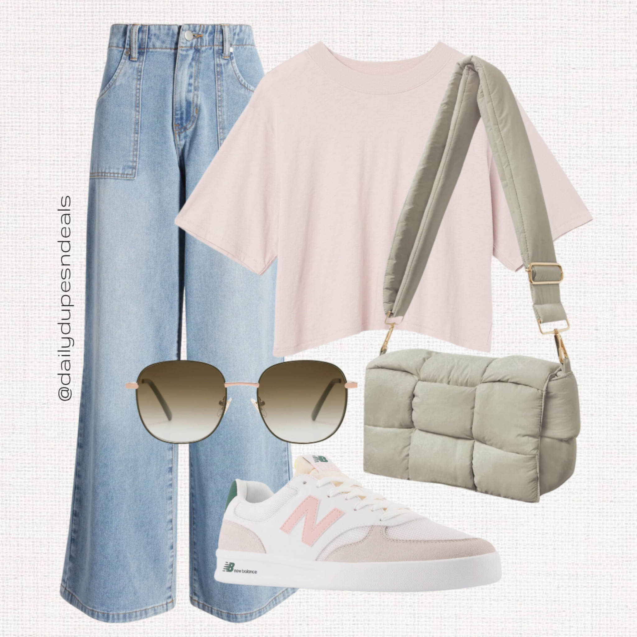 Crop tshirt wide leg denim jeans sneakers new balance puffy purse bag sunglasses Amazon Nordstrom DSW transition fall

#LTKsalealert #LTKstyletip #LTKfindsunder50