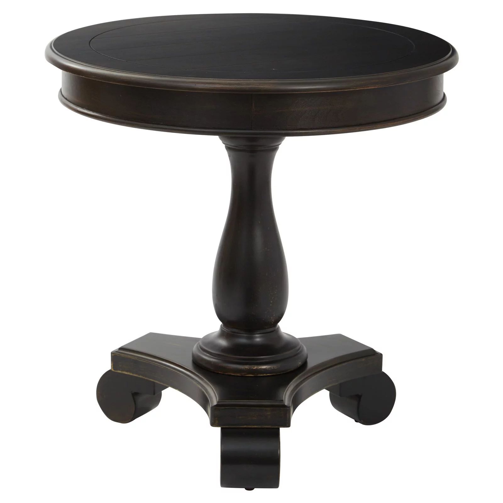 OSP Home Furnishings Avalon Hand Painted Round Accent table in Antique Black Finish - Walmart.com | Walmart (US)