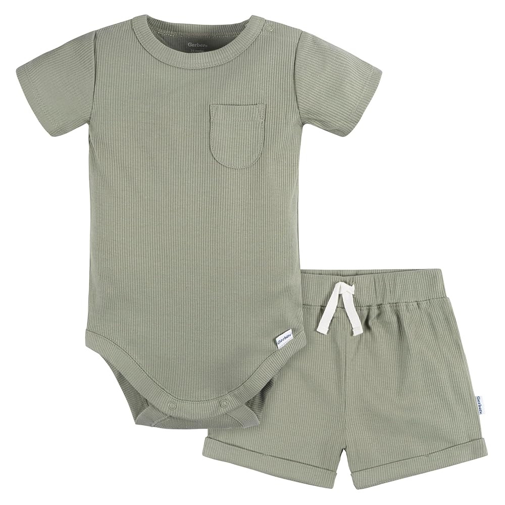 Gerber Unisex Baby Bodysuit and Short Set | Amazon (US)