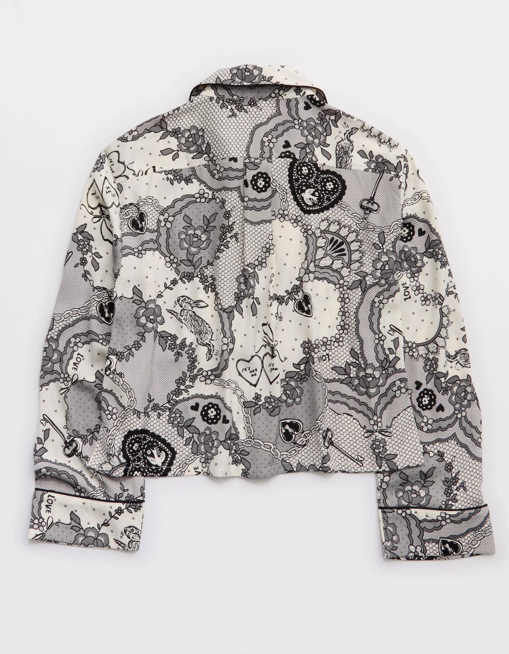 Aerie Satin Cropped Long Sleeve Top | Aerie