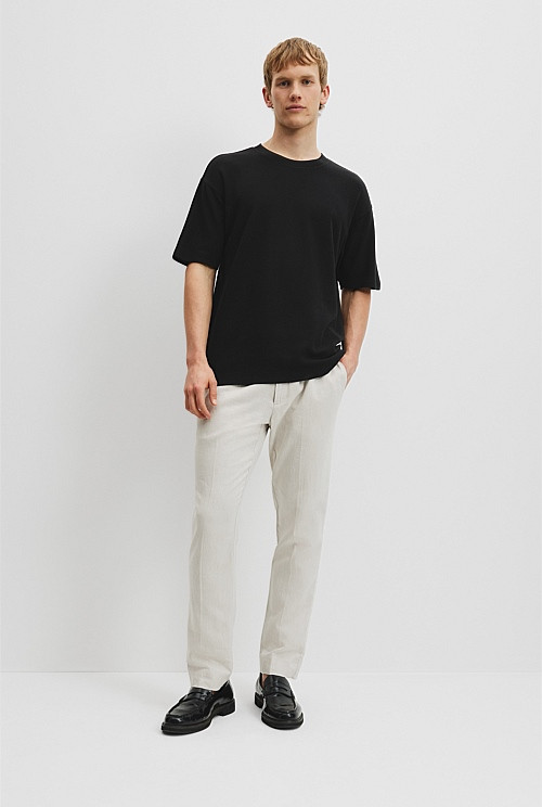 Relaxed Fit Cotton Blend Textured T-Shirt | Country Road