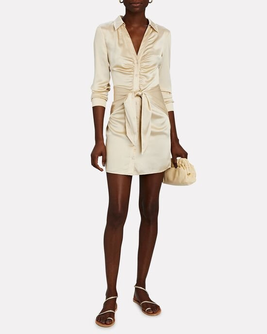 Melissa Tie-Front Silk Mini Dress | INTERMIX