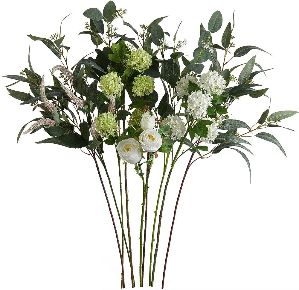 MISSPIN 9PCS 38In Artificial Greeneries Spring Decor Artificial Flowers Eucalyptus Leaves Stems S... | Amazon (US)