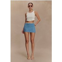 Waverley Metallic Knit Mini Skirt - Blue I MESHKI I Size XL | MESHKI US