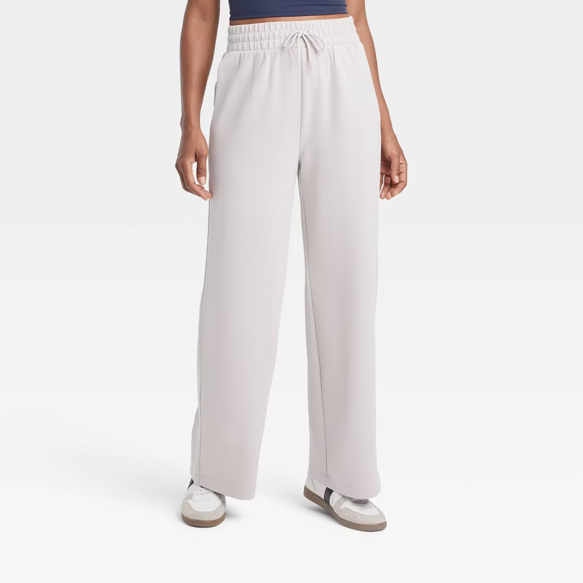 Women's Airy Sleek Ribbed High-Rise Wide Leg Pants - All In Motion™ | Target