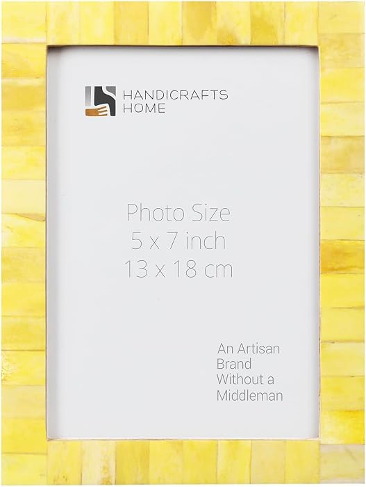 Handicrafts Home Yellow 5x7 Picture Frame for Christmas Decor and Holiday Photo Frame for Modern ... | Amazon (US)