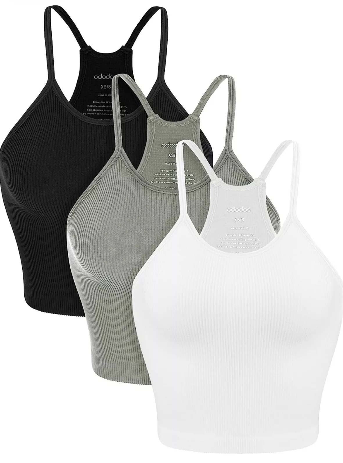 ODODOS Women's Crop 3-Pack Washed … curated on LTK
