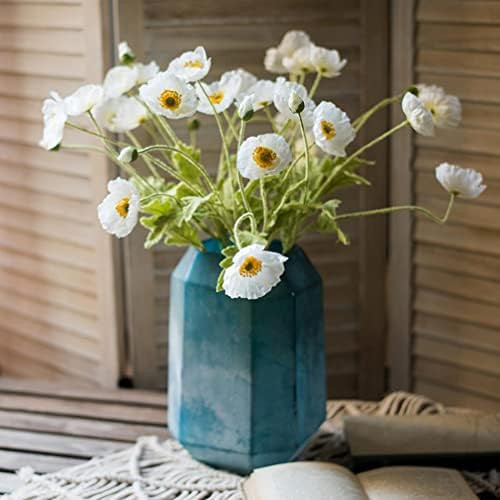 Artificial Poppy Silk Flowers (6 Stems) for Home Decor, Wedding Bouquet. Faux Poppy Flower Center... | Amazon (US)