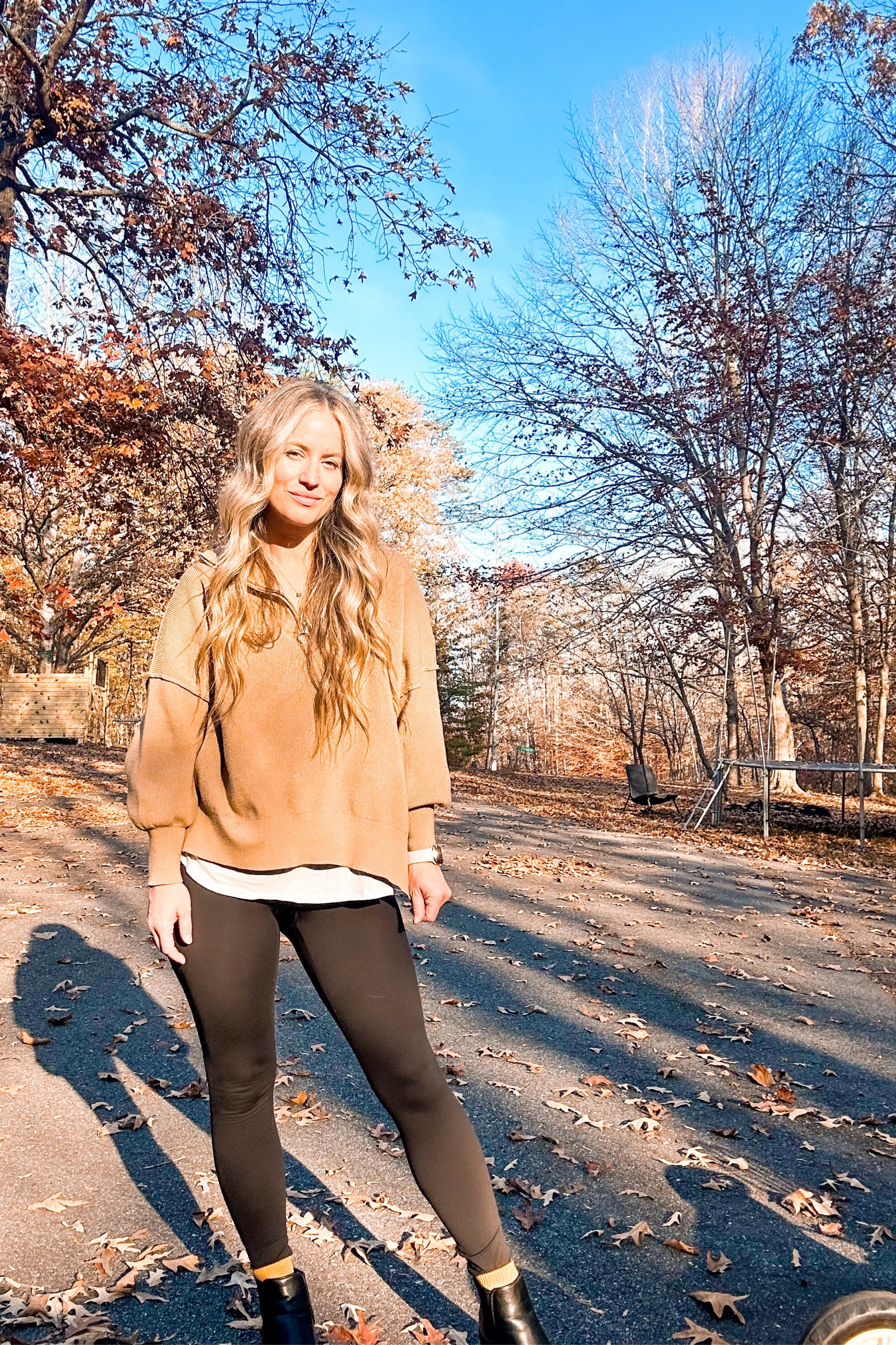 The most comfy sweater! I’m wearing a medium. These leggings are better than lululemon and the boots are amazing quality. 
#lululemondupe #leggings #momstyle 

#LTKfindsunder50 #LTKSeasonal #LTKHoliday