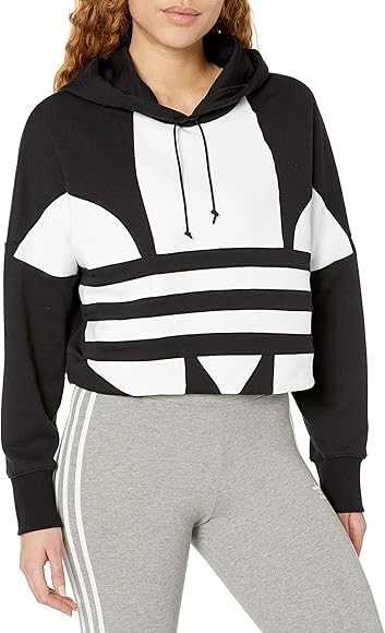 adidas Originals Women's Large Logo Cropped Hoodie Sweatshirt | Amazon (US)