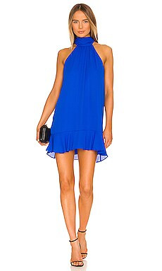 krisa Ruffle Hem Turtleneck Dress in Sapphire from Revolve.com | Revolve Clothing (Global)