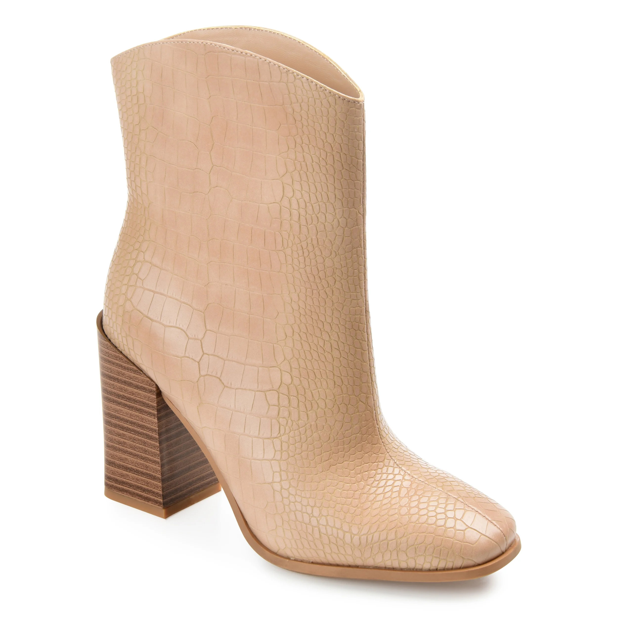 Journee Womens Brekinn Pull On Stacked Heel Booties - Walmart.com | Walmart (US)