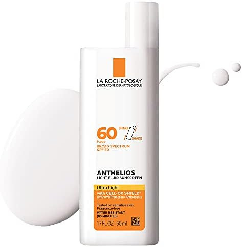La Roche-Posay Anthelios Light Fluid Facial Sunscreen SPF 60, Lightweight Sunscreen For Face, Flu... | Amazon (US)