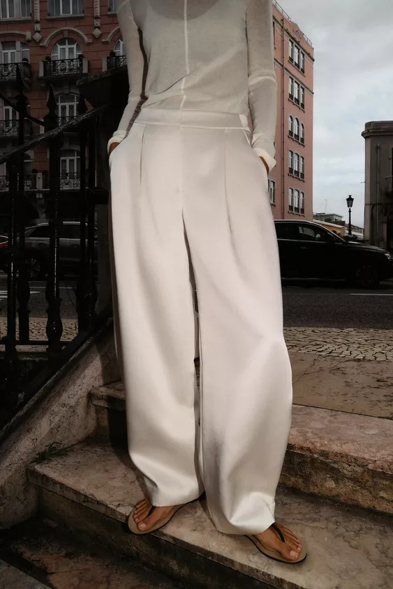 SATIN BARREL TROUSERS | Zara UK