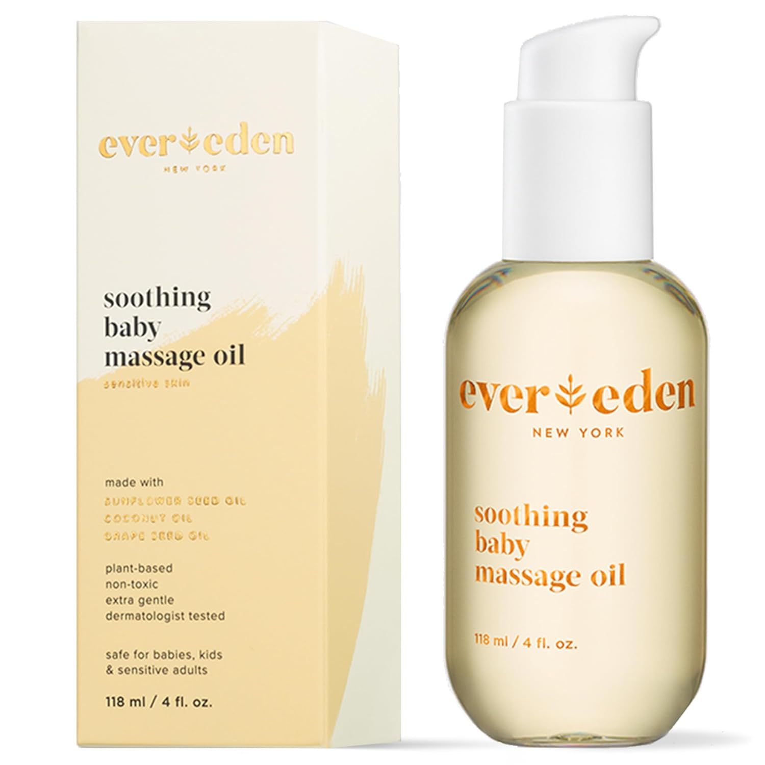 Evereden Soothing Baby Massage Oil 4 fl oz. | All Natural and Clean Baby Care | Non-toxic and Fra... | Amazon (US)