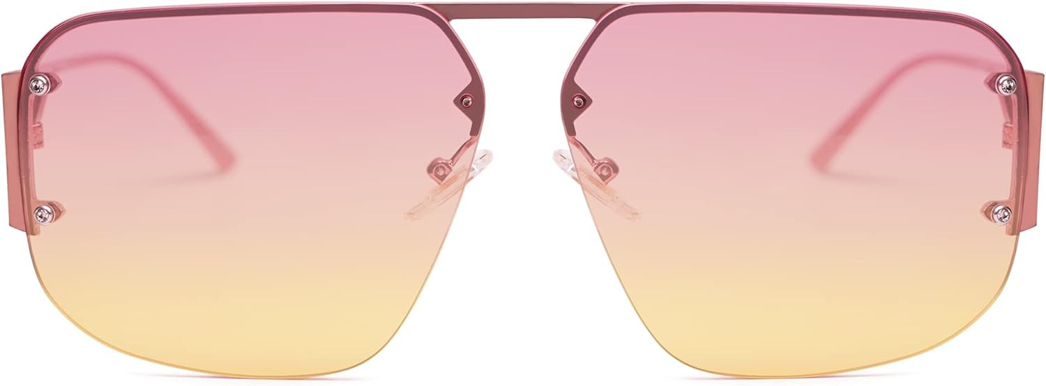 SOJOS Trendy Aviator Sunglasses Mens Womens Retro Metal Rimless Frame Shades Lentes De Sol Para M... | Amazon (US)