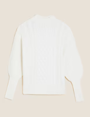 Soft Touch Textured Funnel Neck Jumper | M&S Collection | M&S | Marks & Spencer (UK)