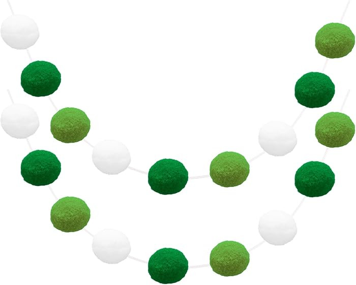 uxcell 2pcs Pom Pom Garland 6.6 Ft 30 Balls Colorful Felt Ball Garland for Wall Christmas Tree De... | Amazon (US)