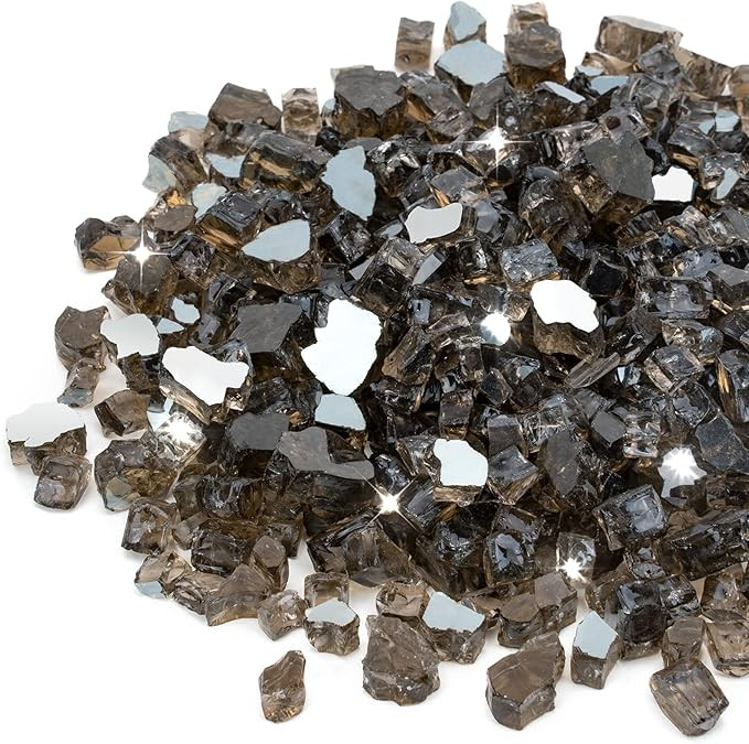 Stanbroil 10-Pound Fire Glass - 1/2 inch Reflective Tempered Fire Glass for Fireplace Fire Pit, B... | Amazon (US)