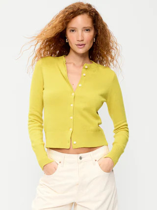 SoSoft Cropped Crew-Neck Cardigan | Old Navy (US)