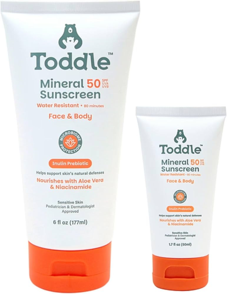 Prebiotic Mineral Sunscreen SPF 50 for Kids & Baby, Face & Body Sun Protection, Reef Safe, Non-To... | Amazon (US)