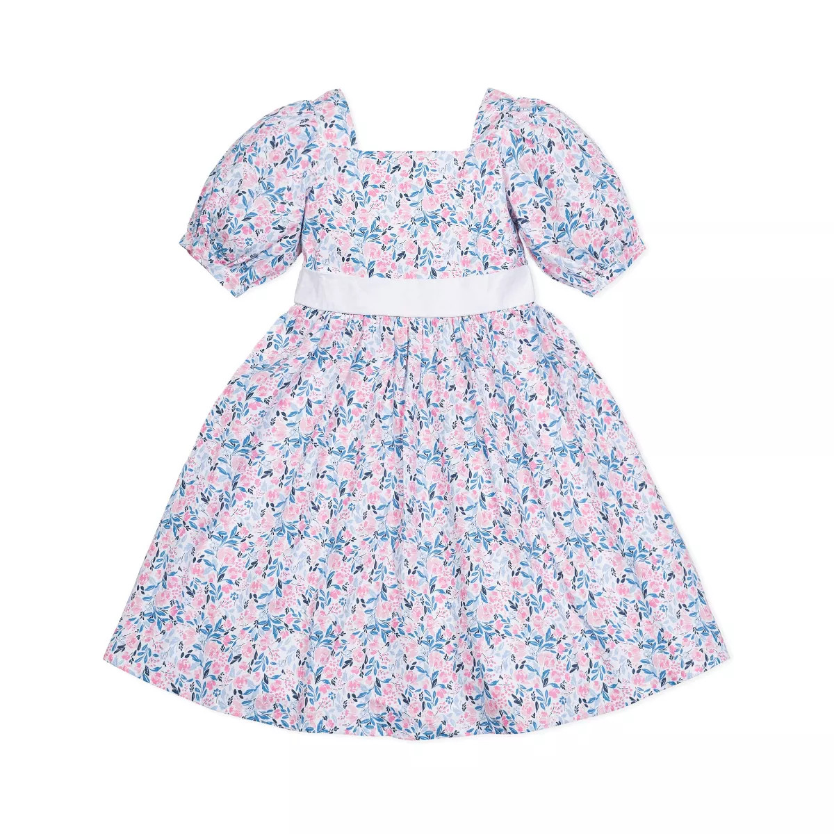 Hope & Henry Girls' Short Sleeve Puff Sleeve Party Dress, Kids | Target