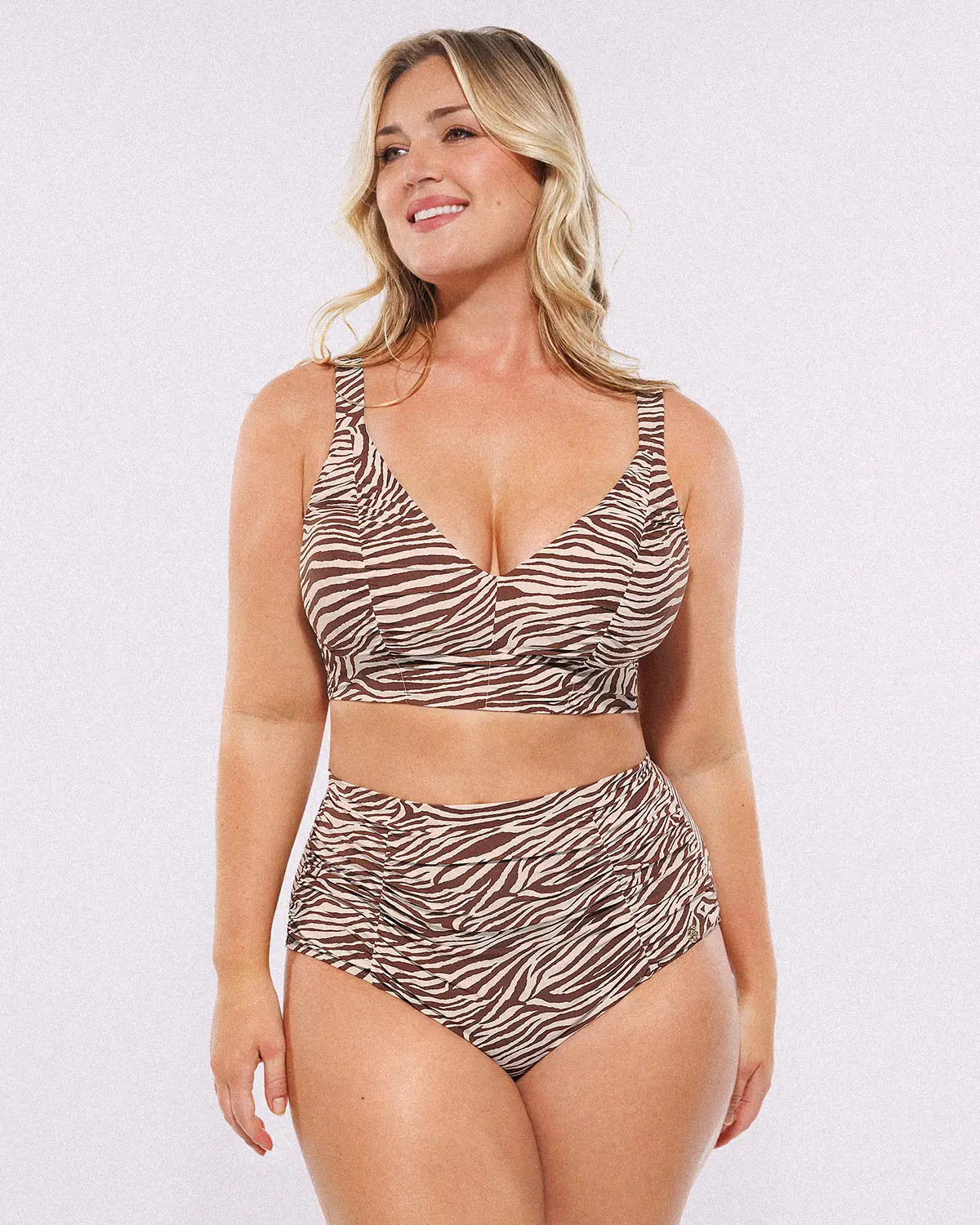 Smart Sculpt™ Ruched V-Neck Bikini Top & High-Waisted Bottom Set | Shapellx Affiliate Program