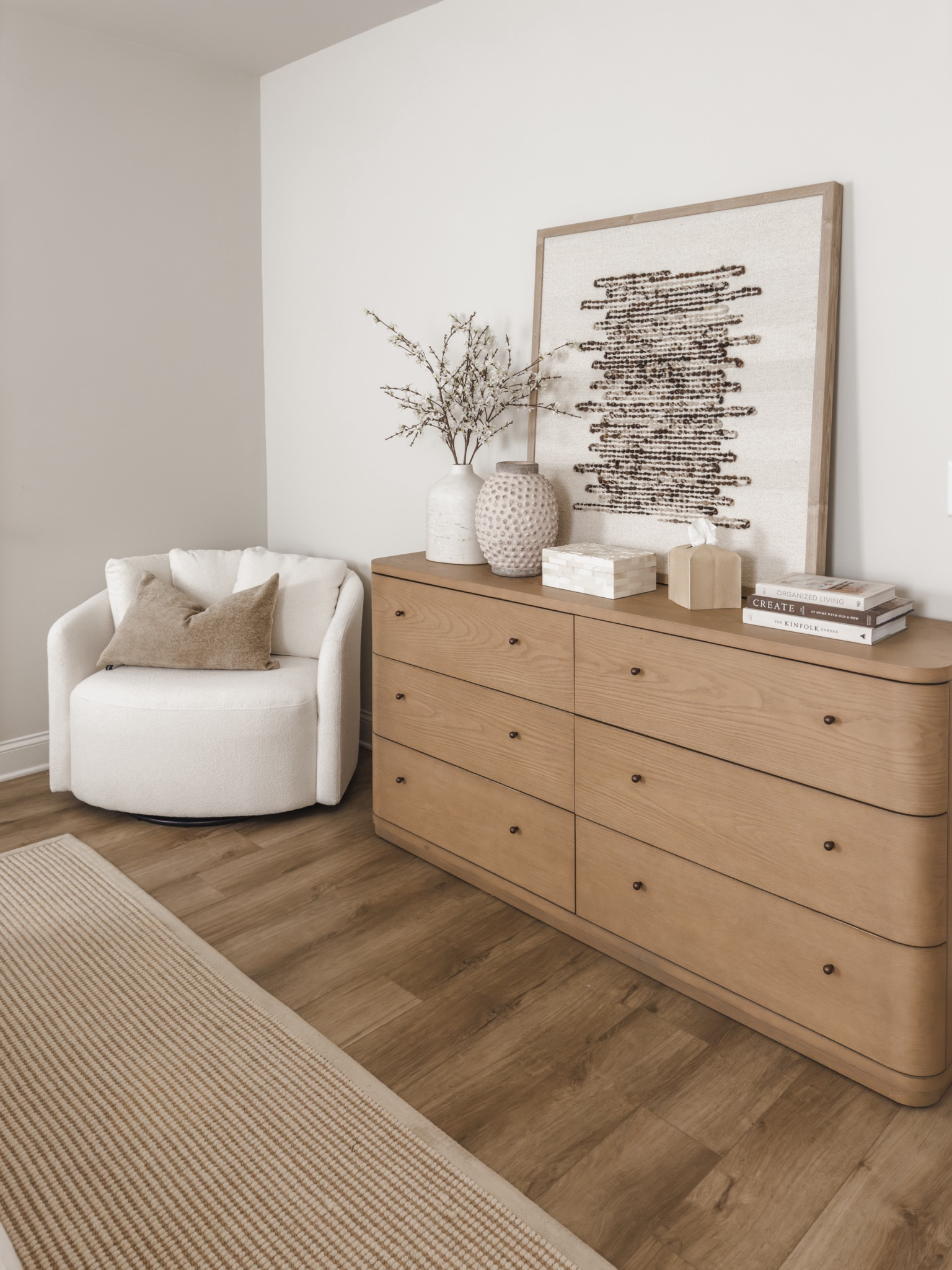 white christmas dresses Penny Six Drawer White Ash Dresser in Buff Cream main image 1
