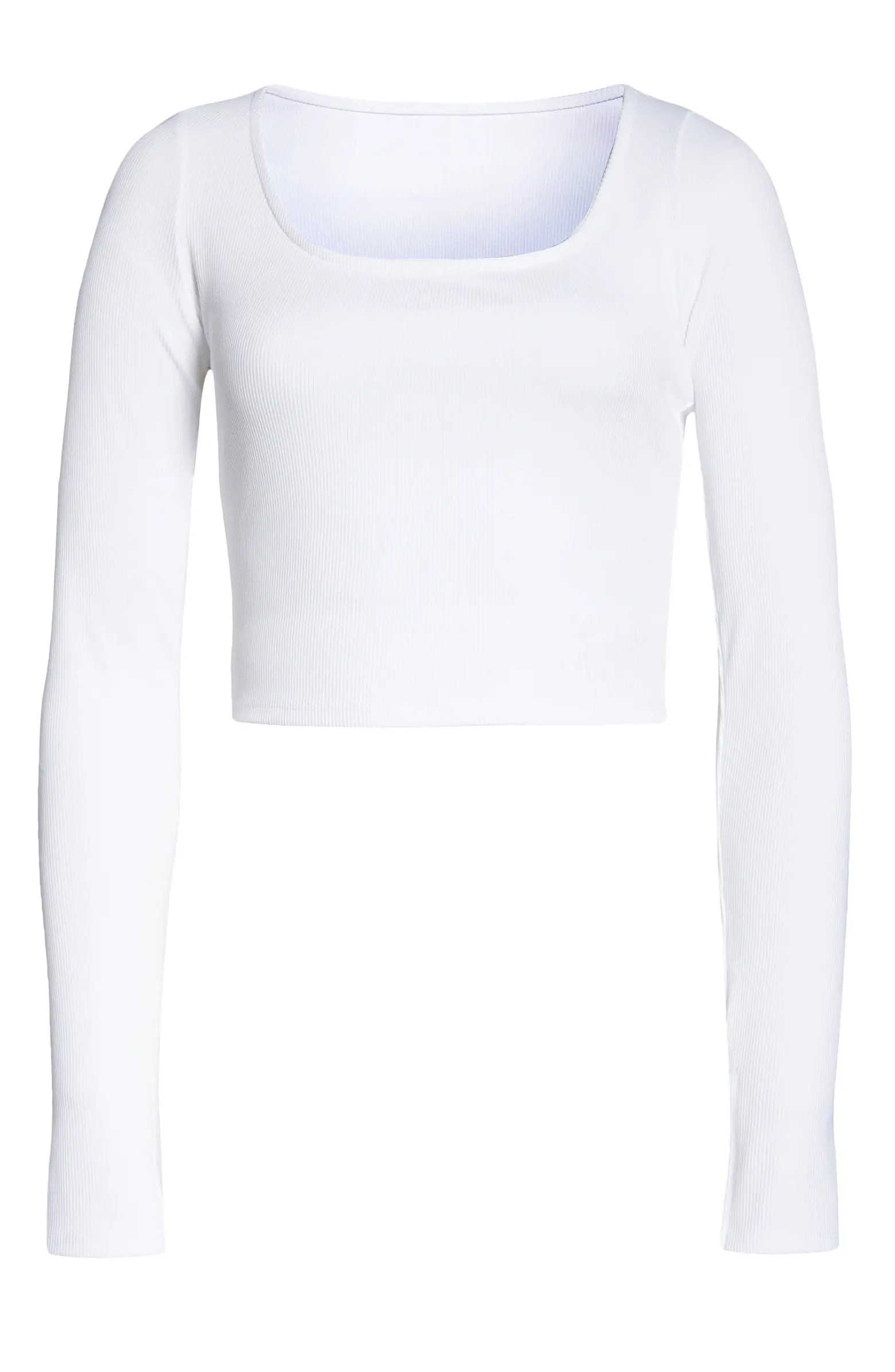 Long Sleeve Alosoft Rib Crop Top | Nordstrom