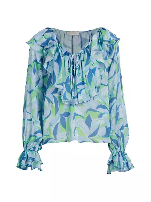 Imani Printed Ruffled Blouse | Saks Fifth Avenue