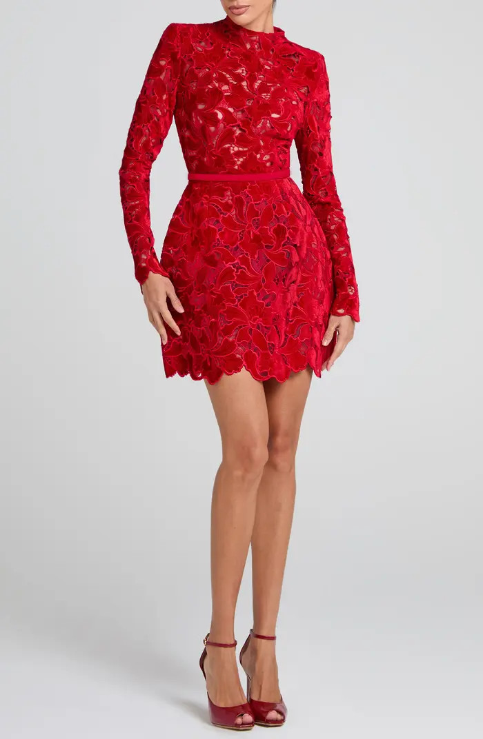 Lydia Lace Long Sleeve Minidress | Nordstrom