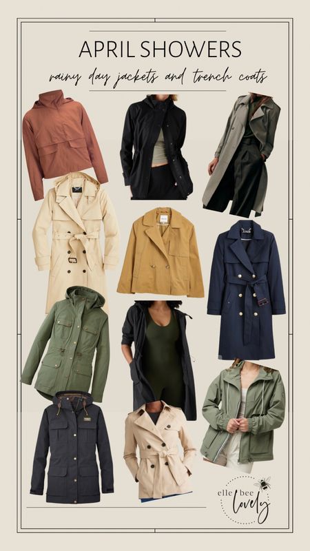 April Showers! A round up of rainy day spring jackets and trench coats 👌🏼