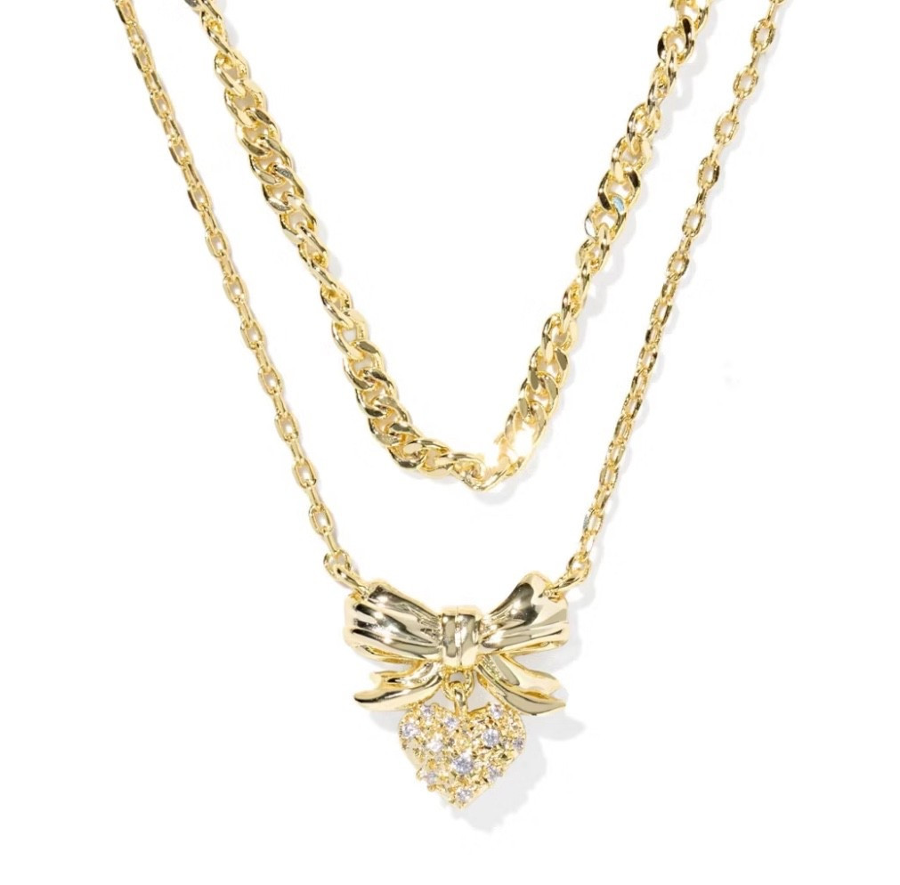 Kendra Scott just launched this exclusive Valentine’s Necklace at Target! 🎯 It’s limited edition, and already sold out in Silver, so I wanted to share while Gold is still available! It’s only $50, and is a pre-layered two strand necklace. So pretty, and incorporates the super popular bow trend. 🎀 

#LTKSeasonal #LTKBeauty