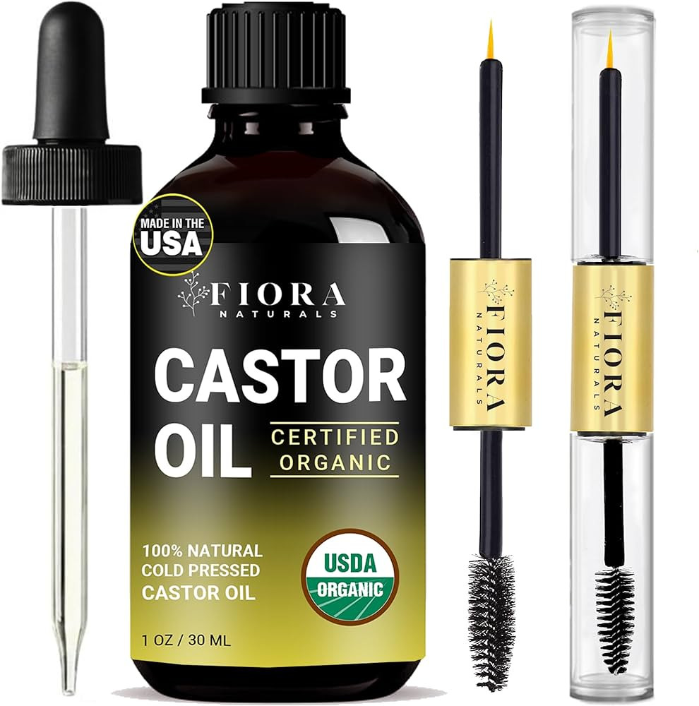 Organic Castor oil - 100% Pure USDA Certified Cold Pressed Castor Oil Eyelash Growth Serum. Hexan... | Amazon (US)