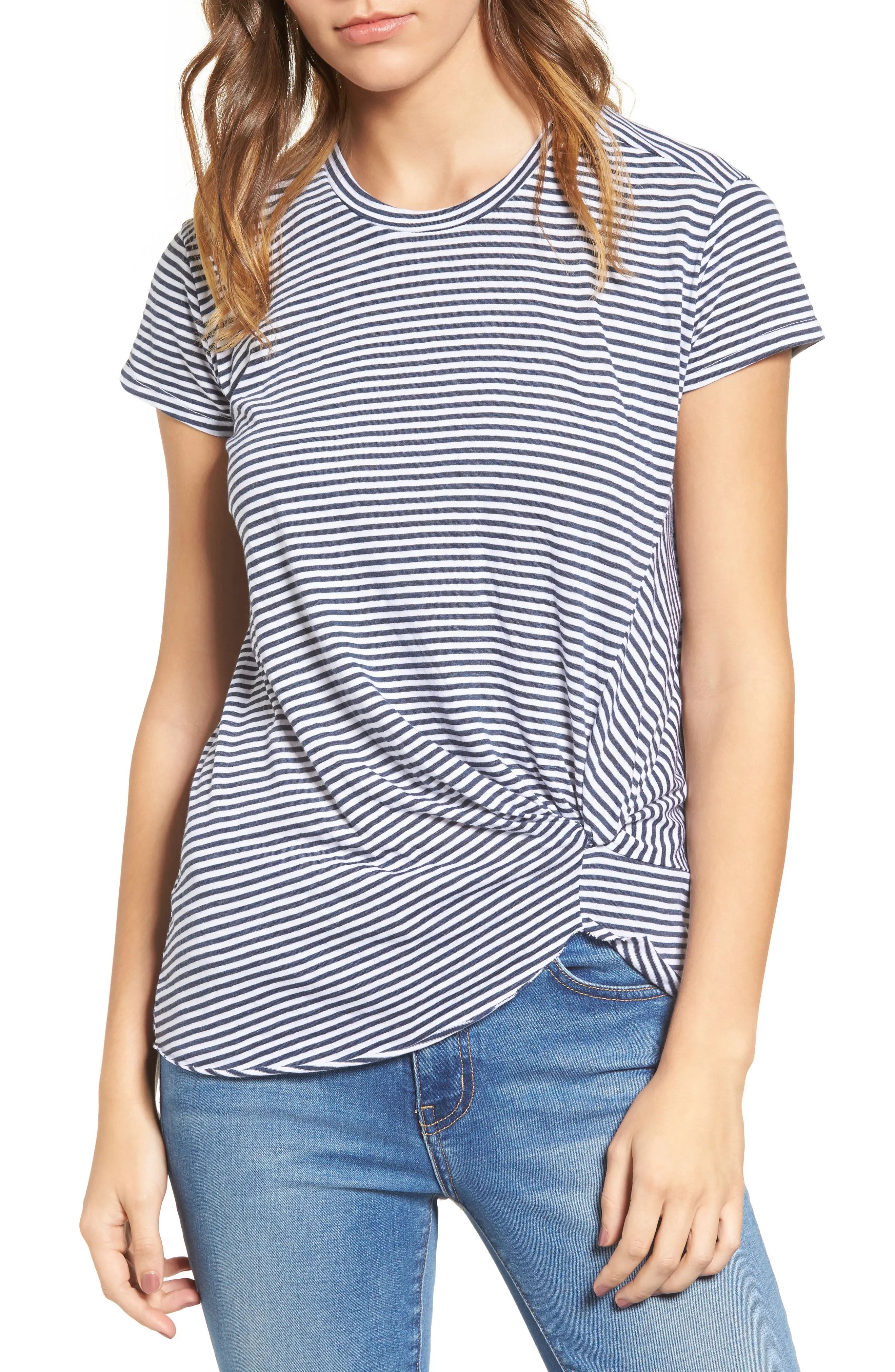 Front Twist Stripe Tee | Nordstrom