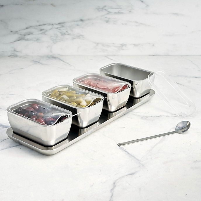 Super Chill Four-section Insulated Condiment Server with Lids | Frontgate