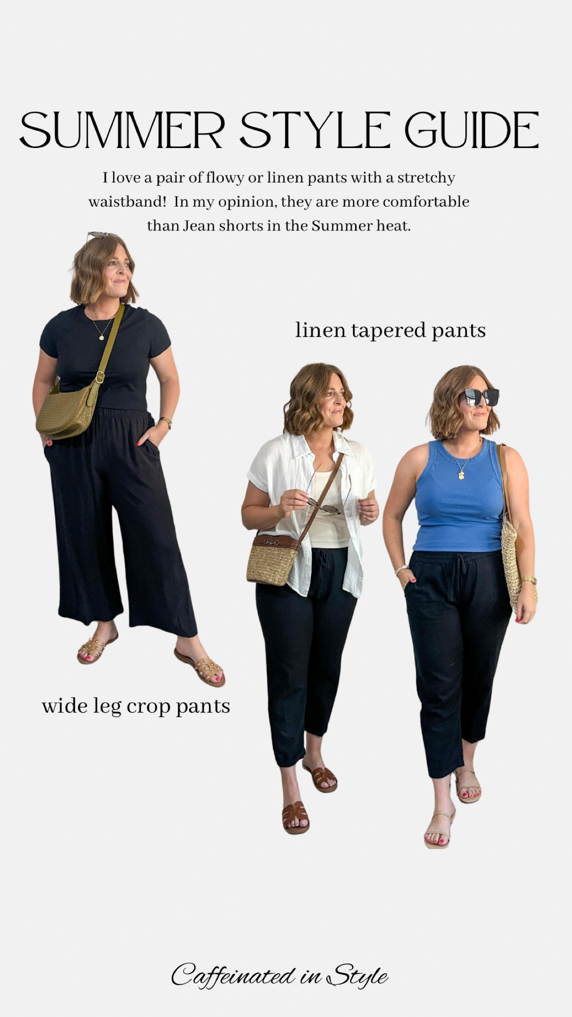 SUMMER STYLE GUIDE// flowy & linen pants for Summer 

wide leg crop M (run big)
linen pants 10 classic (tts)

#LTKMidsize #LTKStyleTip