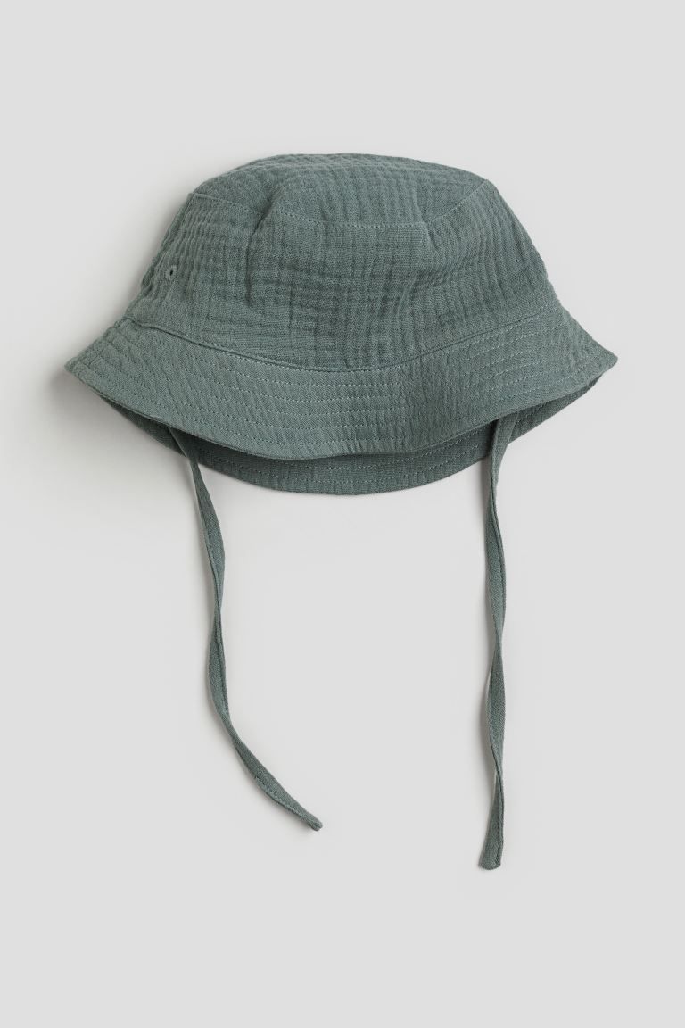 Cotton Muslin Bucket Hat - Dark green - Kids | H&M US | H&M (US + CA)