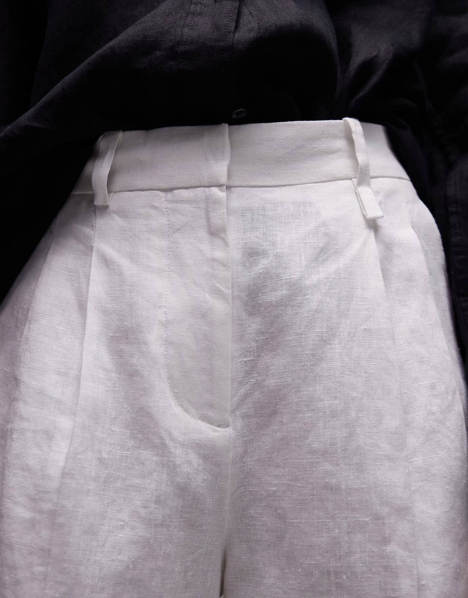 ARKET linen bermuda shorts with tailored waistband in white | ASOS | ASOS (Global)