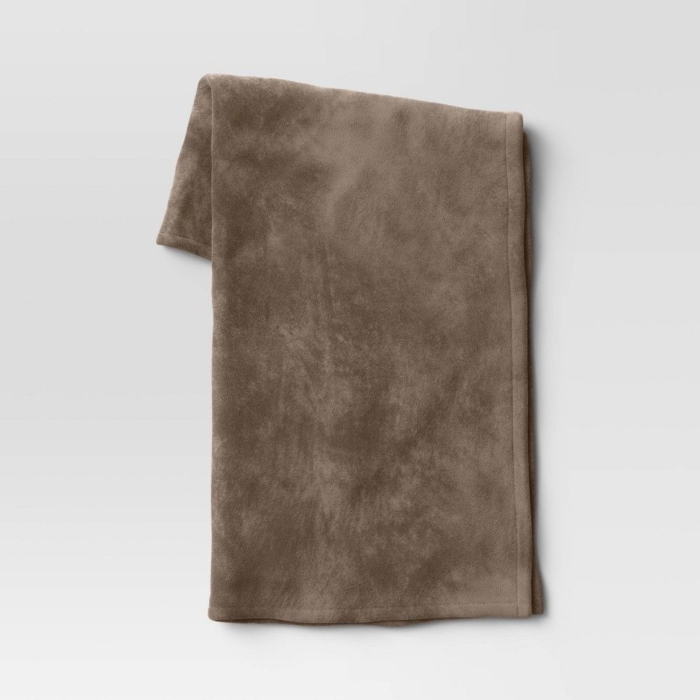 50""x70"" Oversized Primalush Throw Blanket Taupe - Threshold | Target