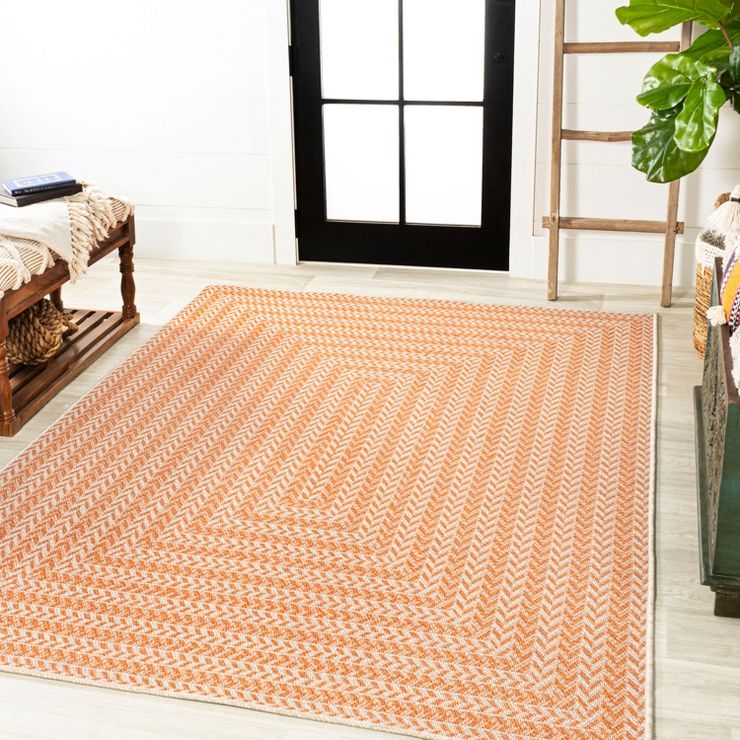 Chevron Modern Concentric Squares Indoor/Outdoor Area Rug - JONATHAN Y | Target