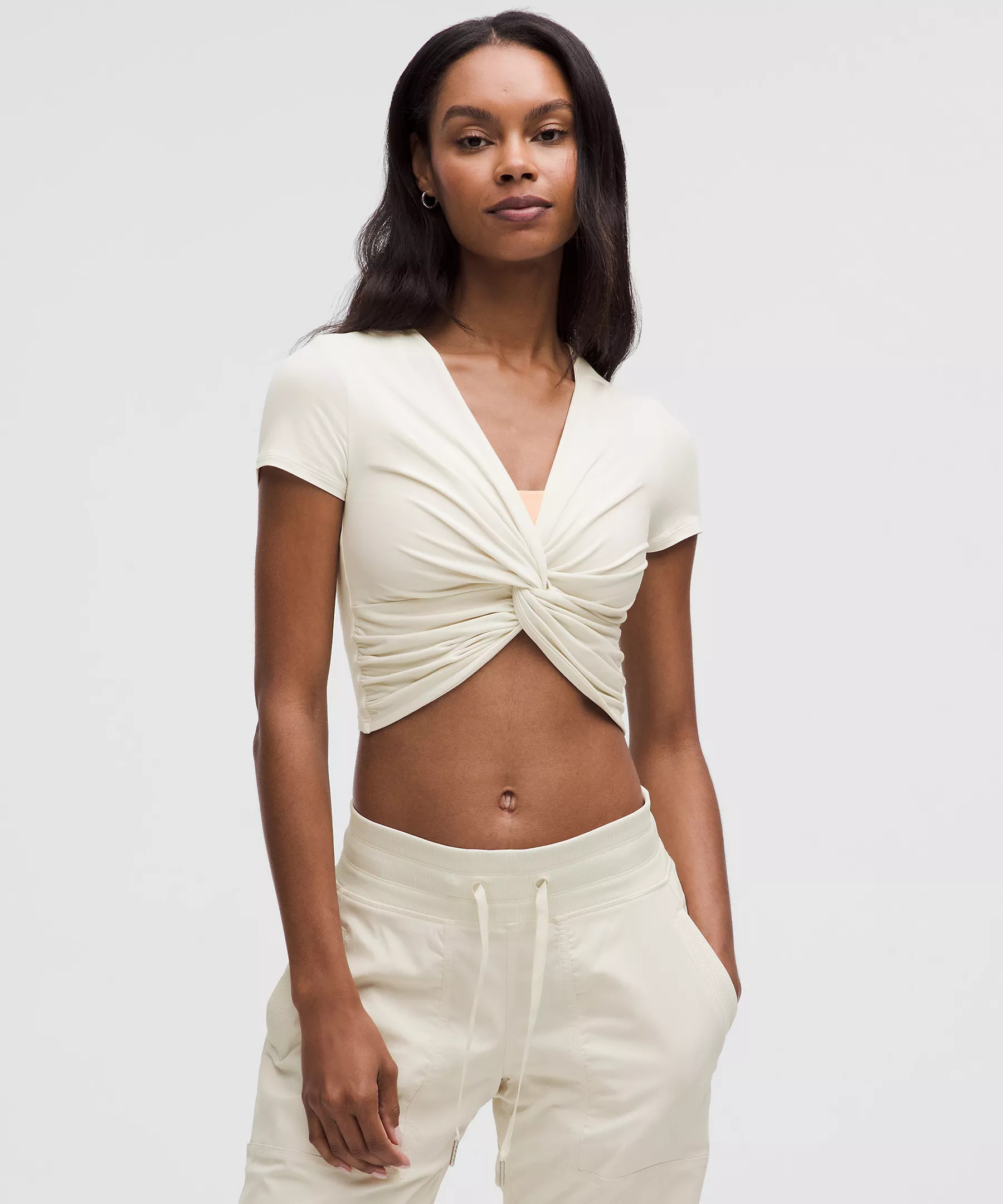 Modal-Silk Twist-Front Cropped T-Shirt | Lululemon (US)