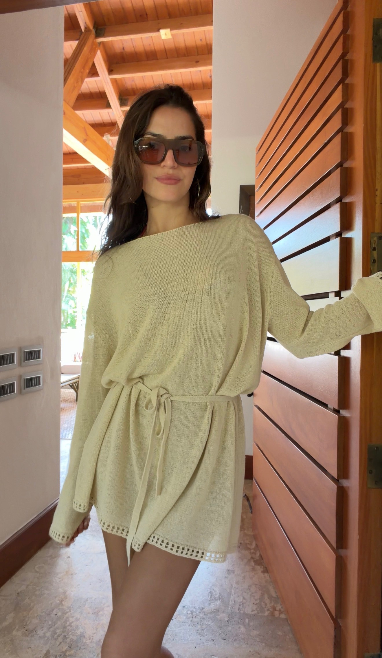 Resort ready in this knit mini from Dissh 🤍✨ Lightweight, effortless, and perfectly cinched at the waist. 

 Resort wear, vacation outfits, beach, swimwear.

#LTKTravel #LTKSeasonal #LTKootd