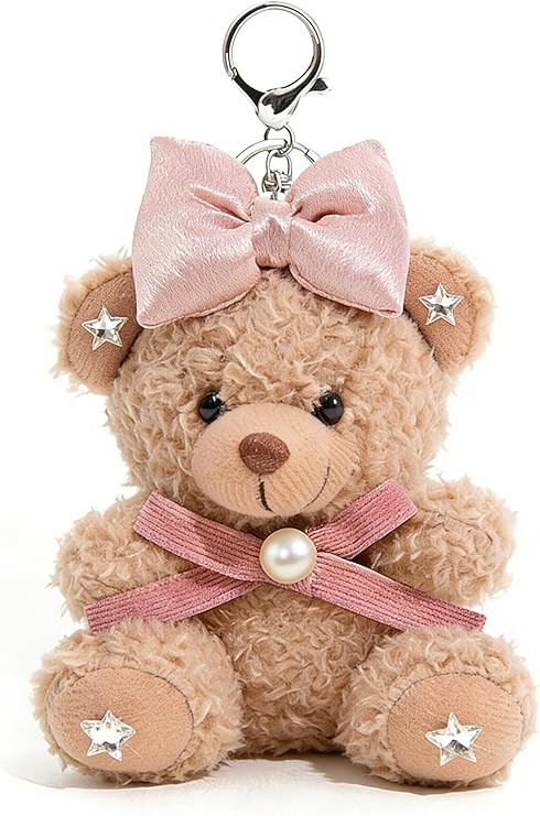 Cute Key Chain Plush Bear Bag Charm Teddy Bear Keychain Gift For Handbag,Purse, Backpack, Car Key... | Amazon (US)
